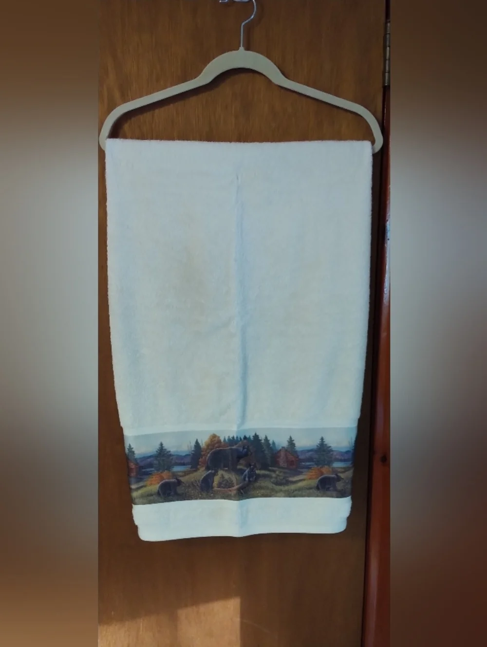 Cabin Theme Shower Curtain And Bath Towel